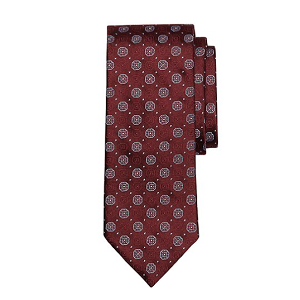 Shadow Medallion Tie - Burgundy
